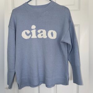 Sincerely Jules Light Blue 'Ciao' Sweater